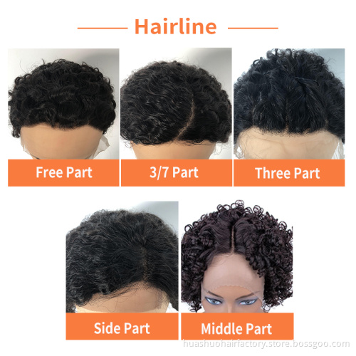 Perruque Pixie Cut Wig Human Hair Curly Bob Short Pixie Cut Lace Wig Bleached Knots Lace Frontal 13x4 Pixie Wig With Baby Hair
